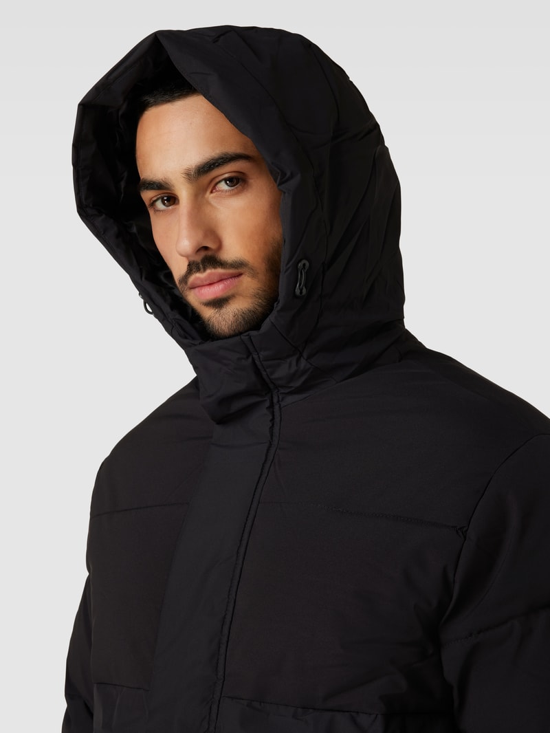 Steppjacke mit Kapuze Modell 'FORCE' in schwarz