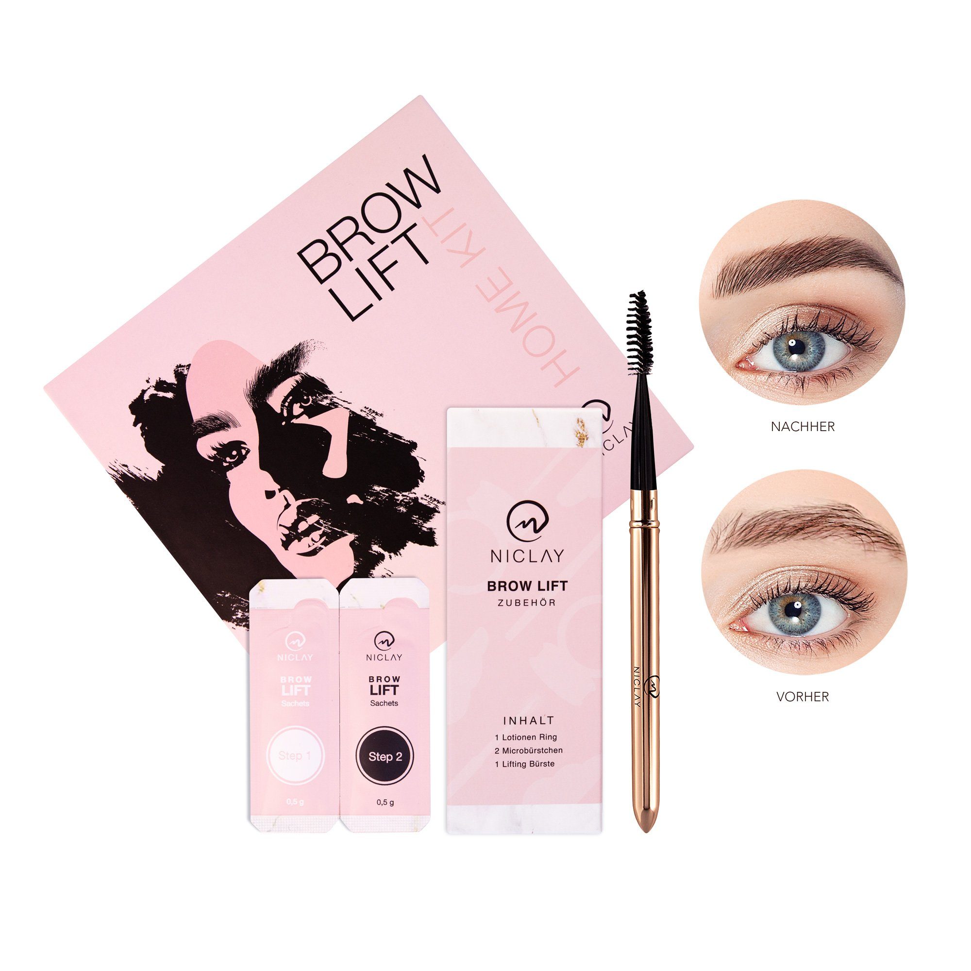 NICLAY Augenbrauenpflege Niclay Brow Lift Home Kit 1-2 Anwendungen, 1-tlg., für 1-2 Anwendungen