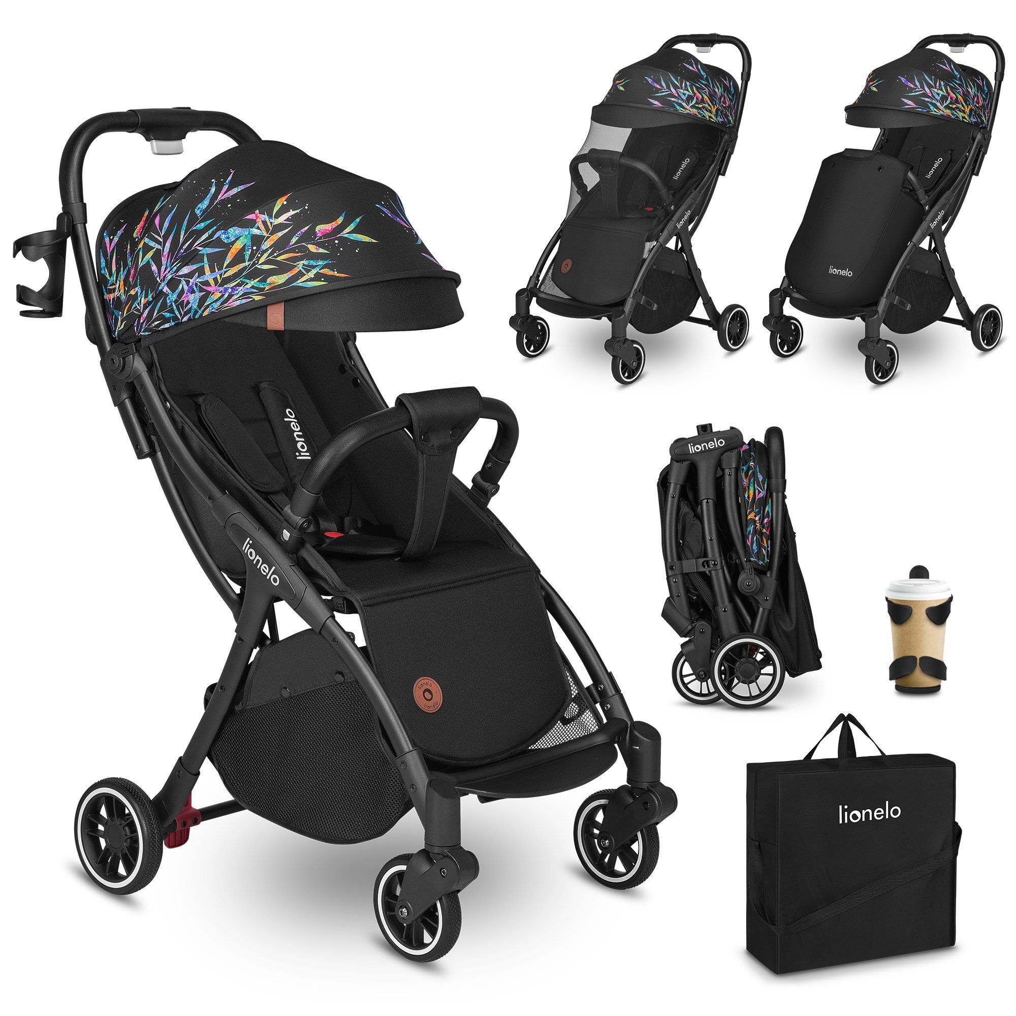 lionelo Kinder-Buggy Julie-ONE, Fußdecke,Getränkehalter,bis 22KG [Airline-Gepäck]