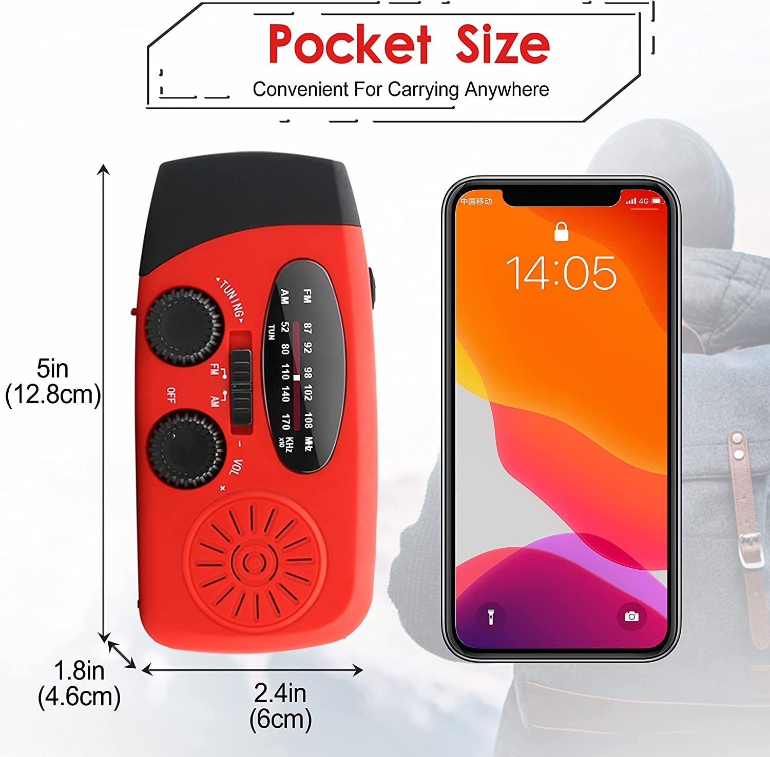 Mutoy Radio, Digitalradios, Solarradio,Tragbares Notradio 2000mAh AM/FM Digitalradio (DAB) (Notstromversorgung, Handkurbel, SOS-Alarm, FM-TunerUKW-Radio)