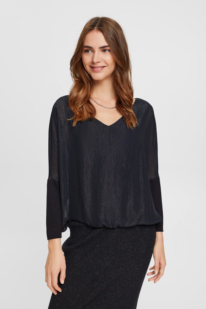 Metallic-Chiffonbluse