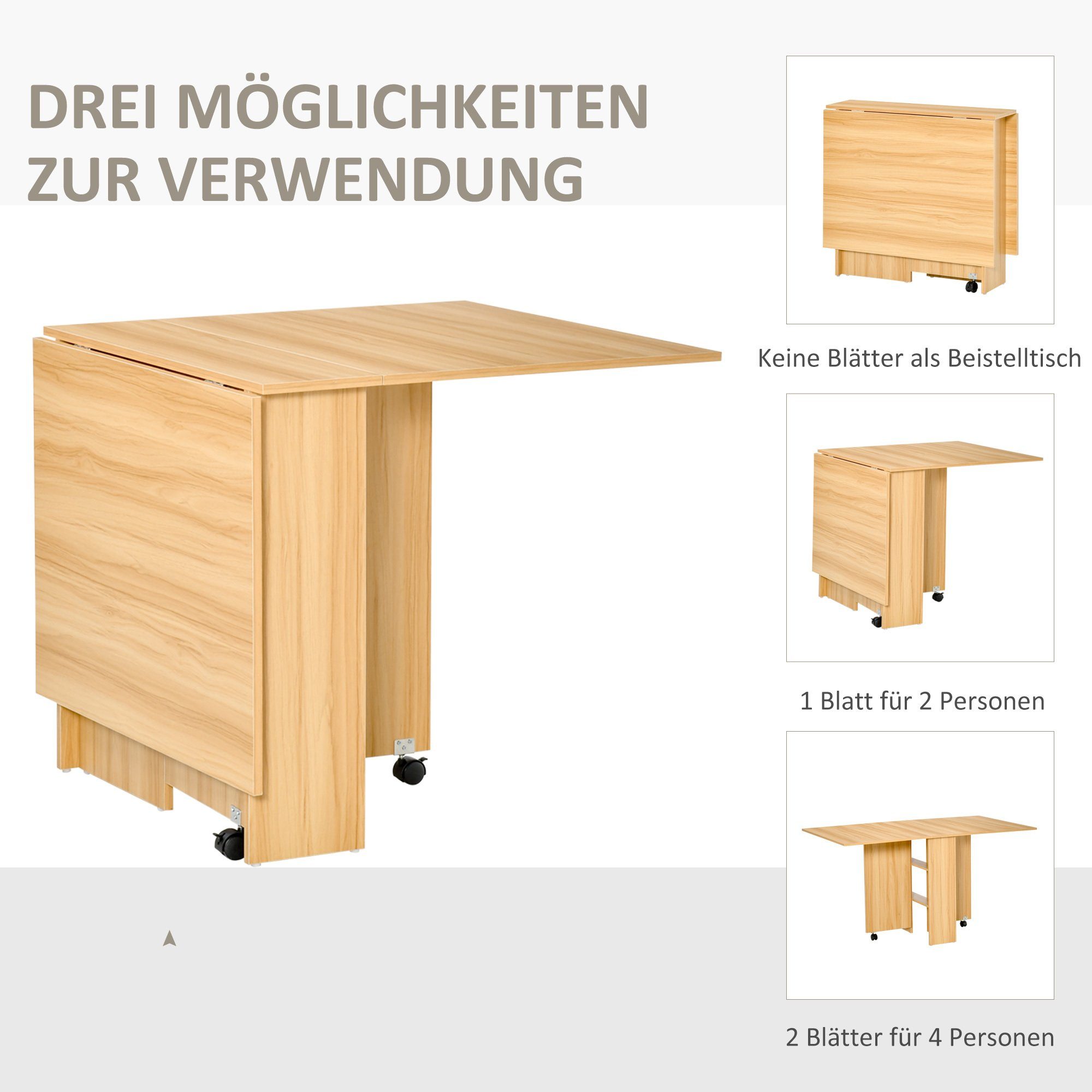 HOMCOM Klapptisch Mobiler Tisch