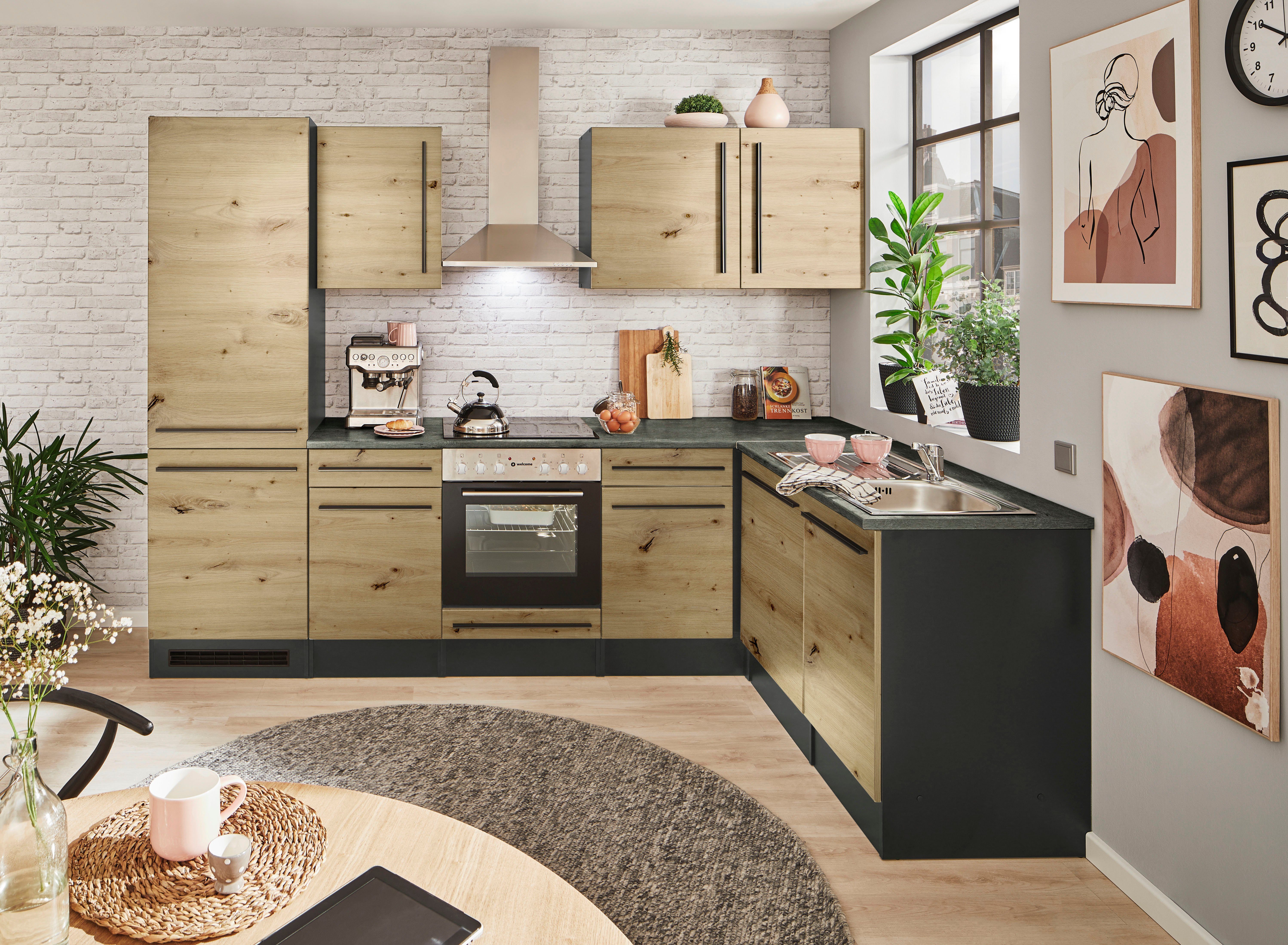 BASIC by Balculina Winkelküche Jazz, Stellbreite 280x175 cm, wahlweise mit E-Geräten