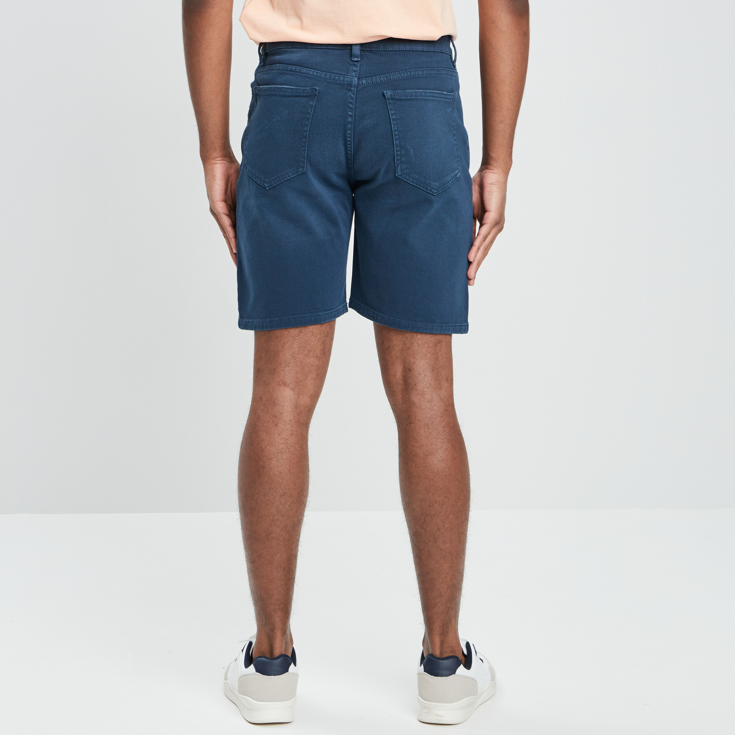 Bermuda coupe droite en coton bleu homme | La Halle