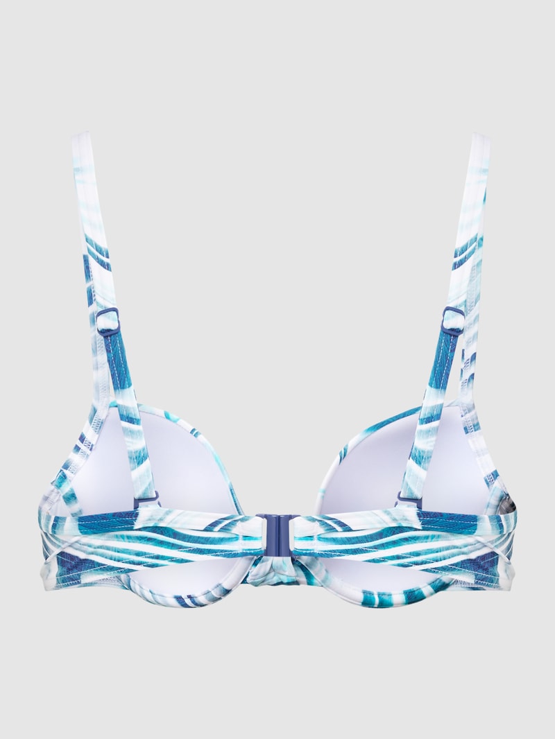 Bikini-Oberteil mit Allover-Muster in blau