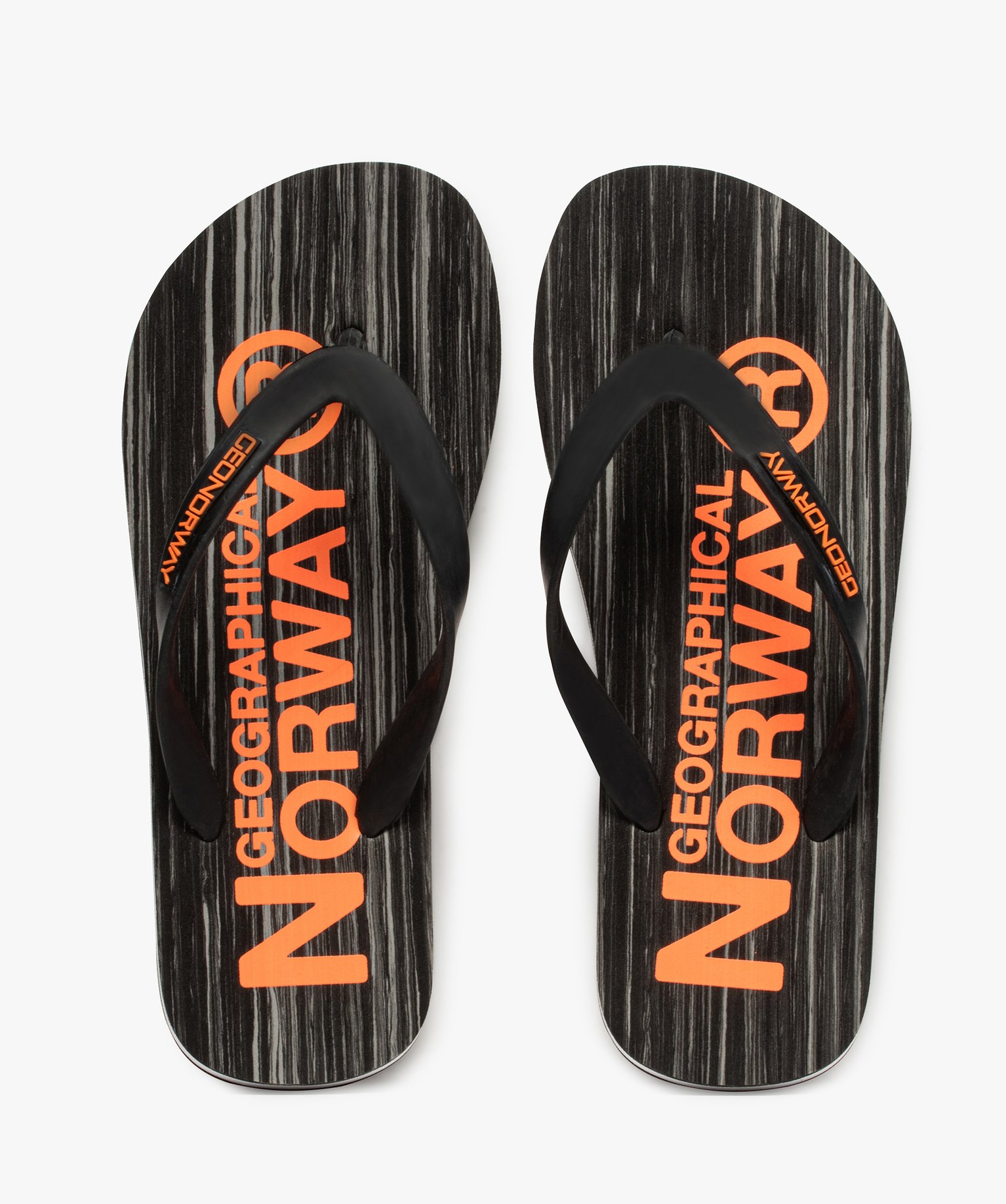 Tongs homme détails contrastés – Geographical Norway noir | GEMO