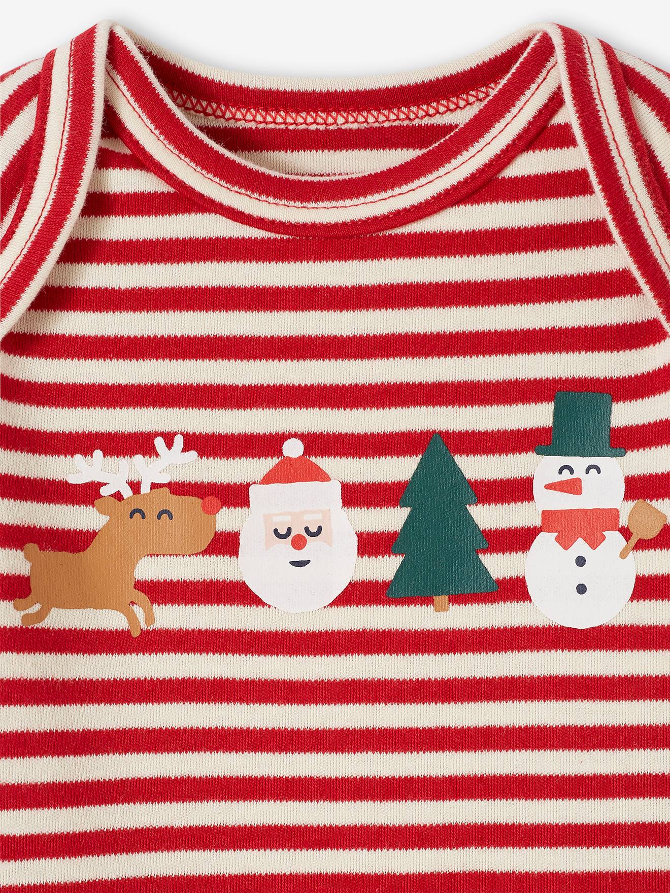 Vertbaudet 2er-Pack Baby Weihnachts-Bodys Oeko-Tex - rot