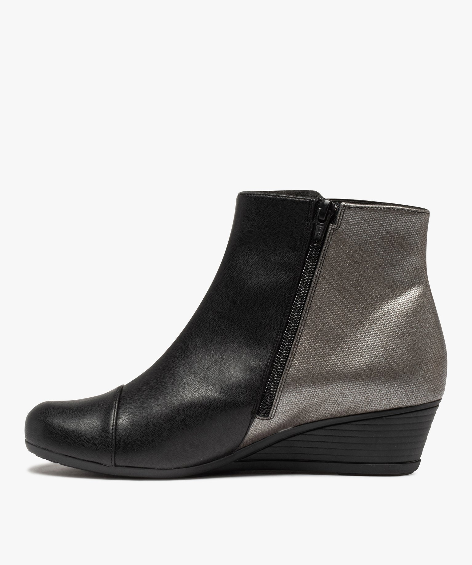 Boots femme confort à talon compensé noir | GEMO