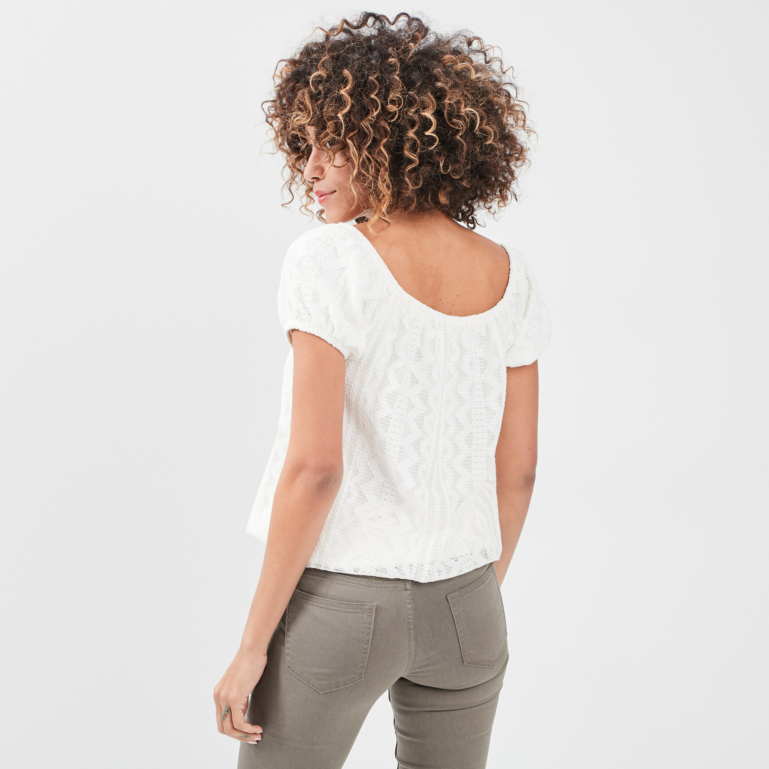 T-shirt manches courtes ecru femme | La Halle