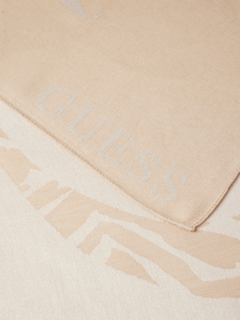 Schal mit Label-Stitching in offwhite