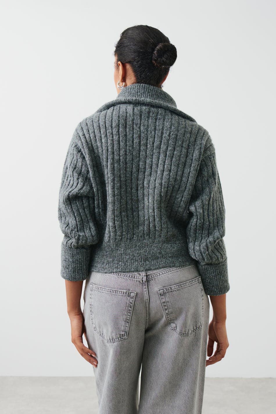 Knitted zip sweater
