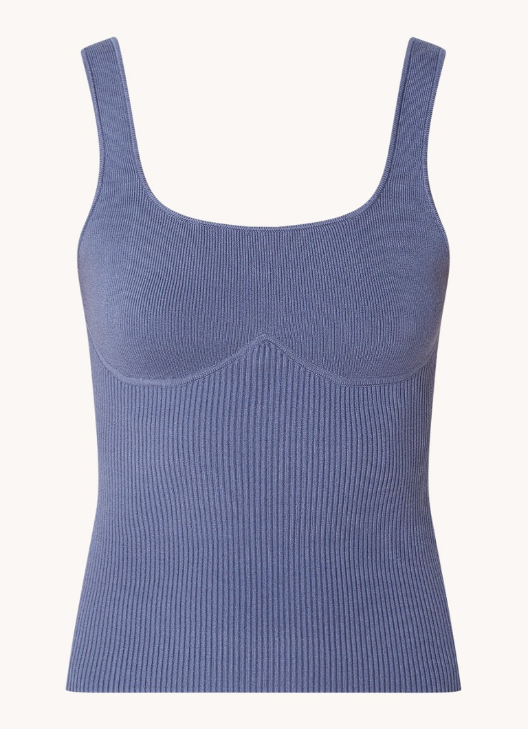 ba&sh Oxmo rib knitted top with stretch