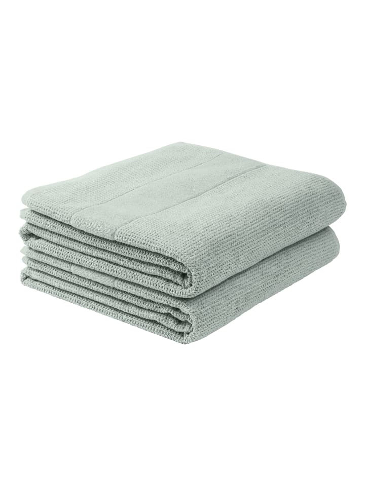 Schiesser 2er-Set: Duschtücher Turin in Hellpetrol günstig kaufen 70 x 140 cm