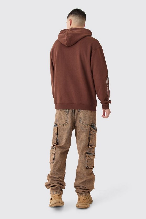 Oversize Hoodie mit Worldwide-Print