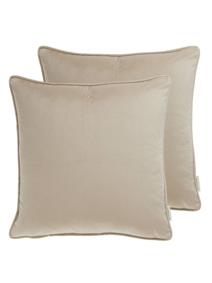 Tom Tailor TT Kissenhülle 2er Set VelvetSignature 45 x 45 cm in Beige günstig kaufen 45 x 45 cm