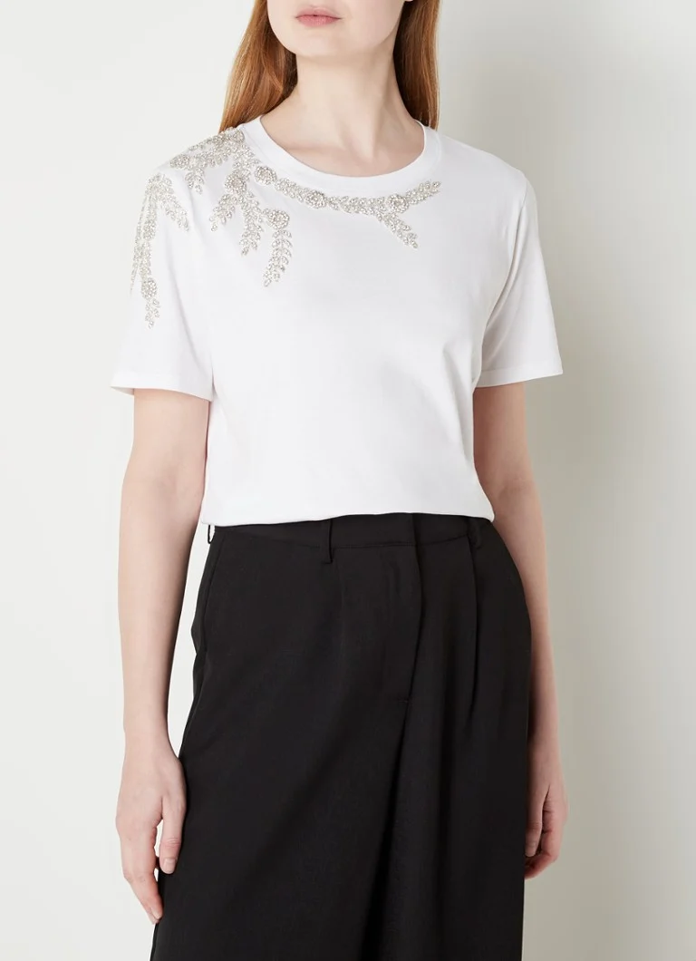 Sandro T-shirt with rhinestones and stretch