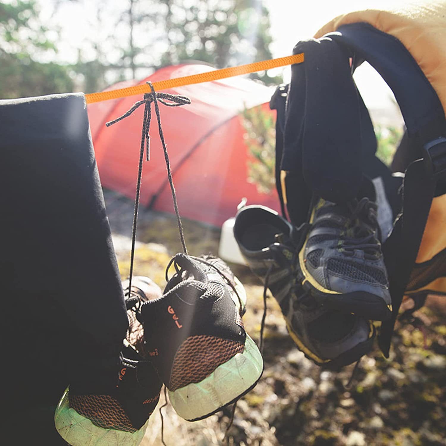 Blusmart Wand-Wäscheleine 8m Wäscheleine Camping Tragbare Wäscheständer, für Badezimmer, Waschküche, Garten oder Reise