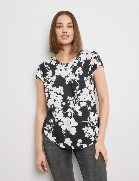 Kurzarmbluse mit Floralprint