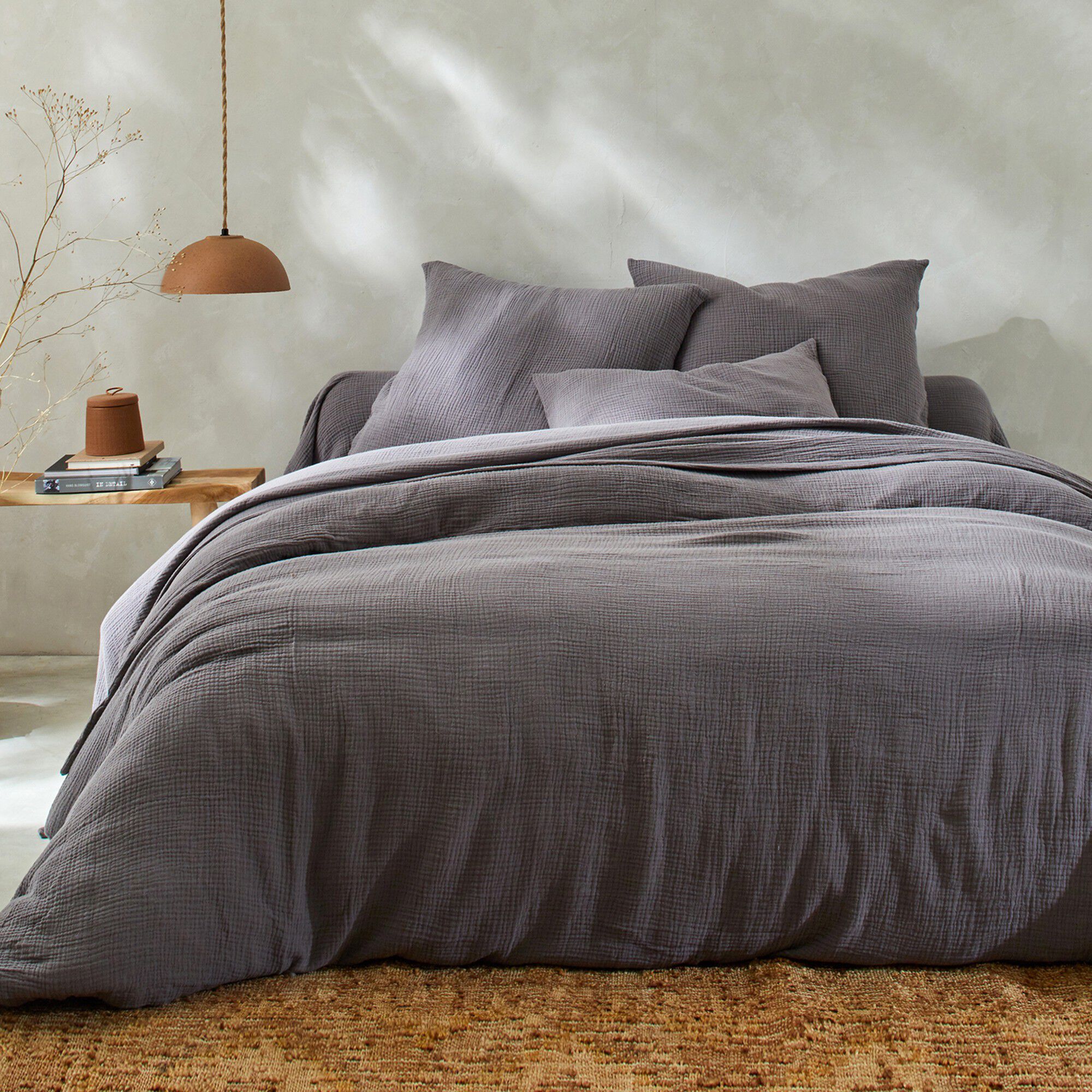 Linge de lit uni en triple gaze de coton