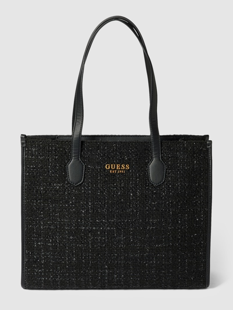 Tote Bag in Bouclé-Optik Modell 'SILVANA' in schwarz