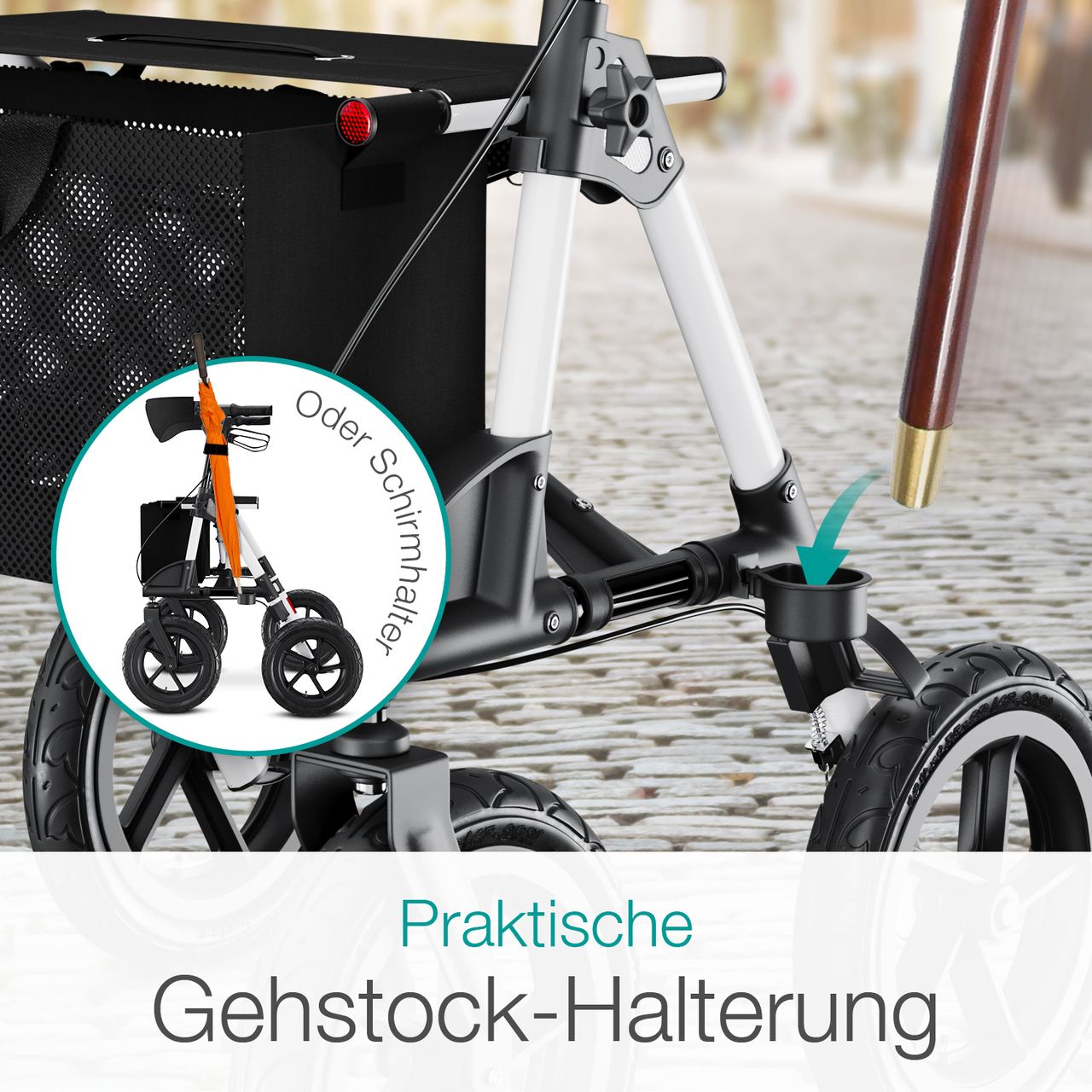 Aktivshop Alu Outdoor Rollator mit Luftbereifung »Komfort« faltbar