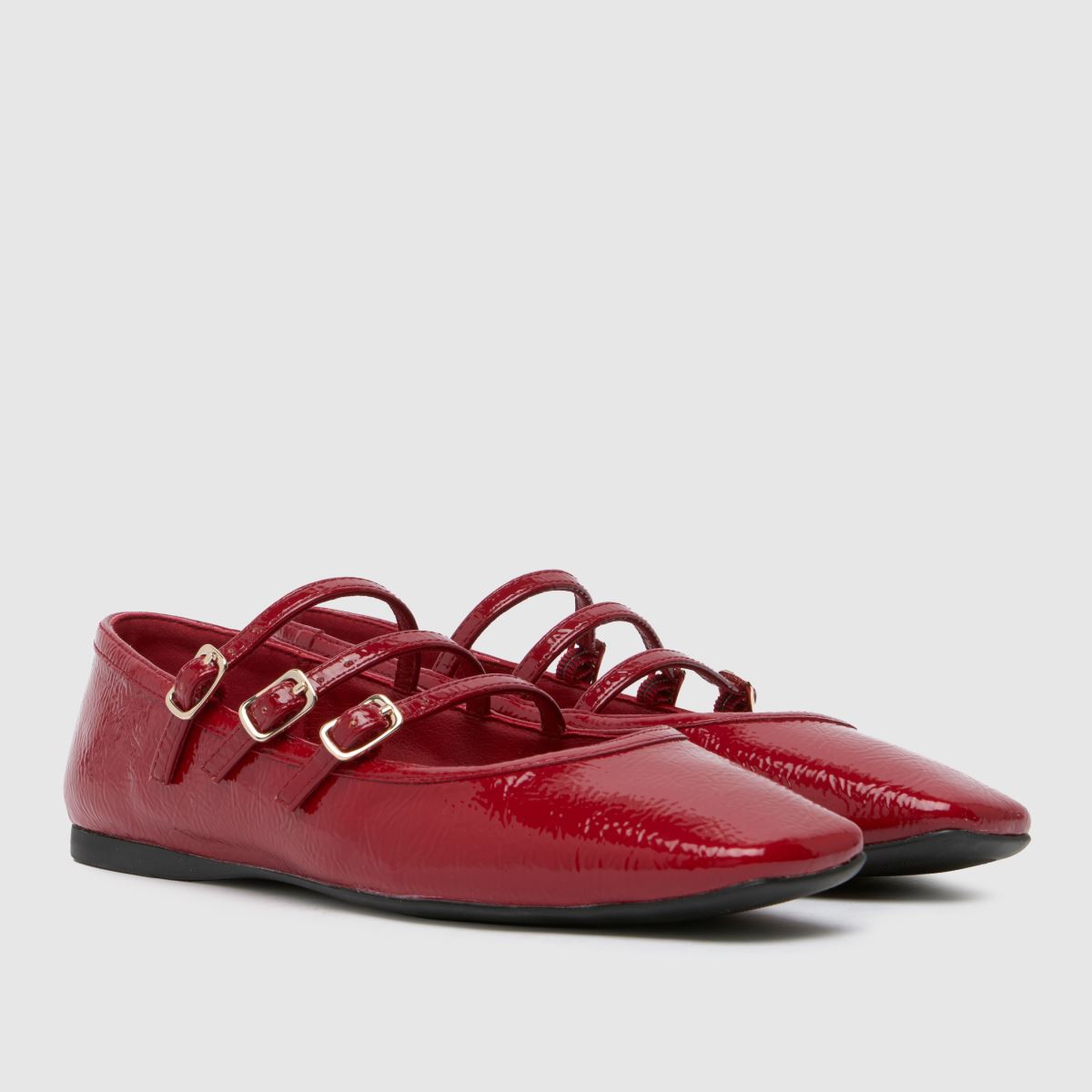 Balerínky schuh lianna mary jane v červené barvě