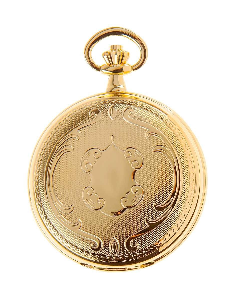Hermann Jäckle Taschenuhr Bayreuth vergoldet Skelett mit Handaufzug, incl. Kette & Reiseetui