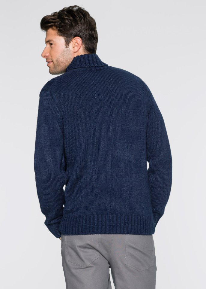Rollkragenpullover mit Zopfmuster
