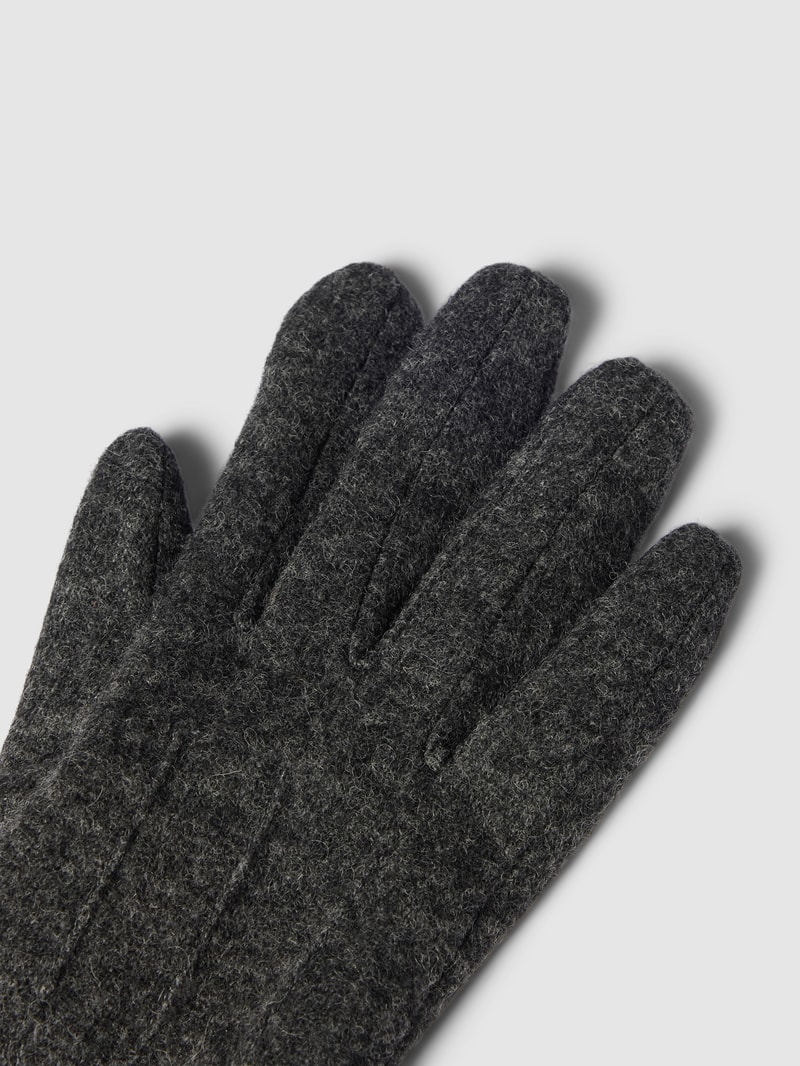 Handschuhe mit Motiv-Stitching in anthrazit