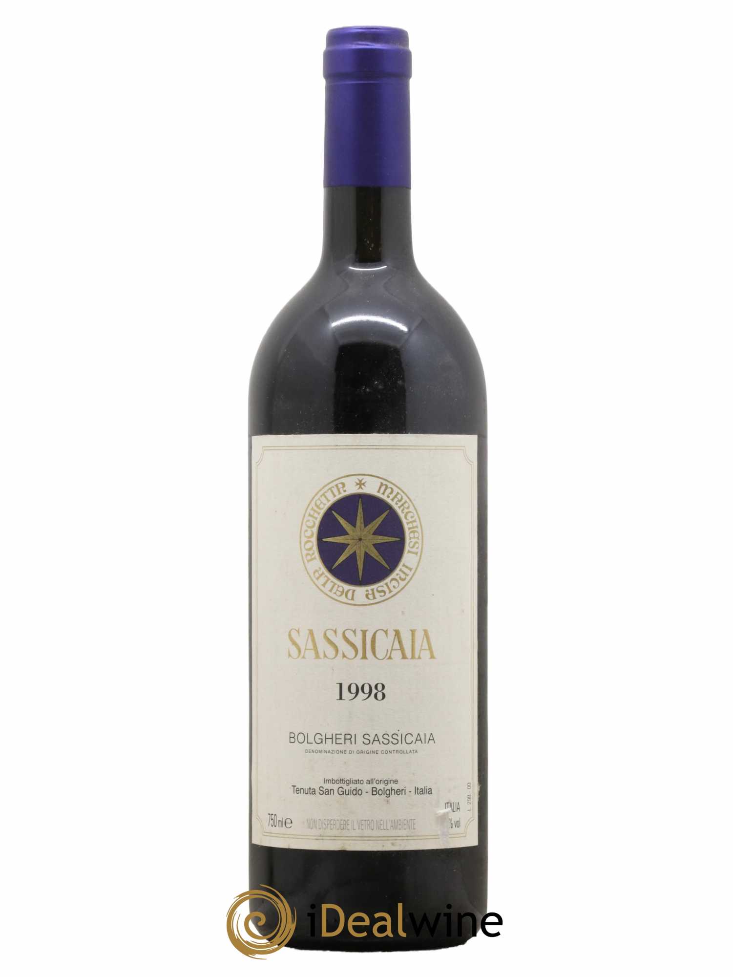 Bolgheri DOC Sassicaia Tenuta San Guido  1998 - Lot de 1 Bouteille