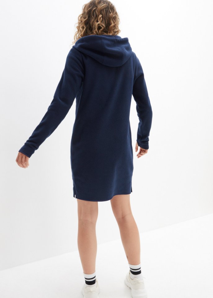Fleece-Kleid mit Känguru-Tasche