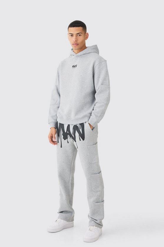 Oversize Man Trainingsanzug mit Taschen und Kapuze