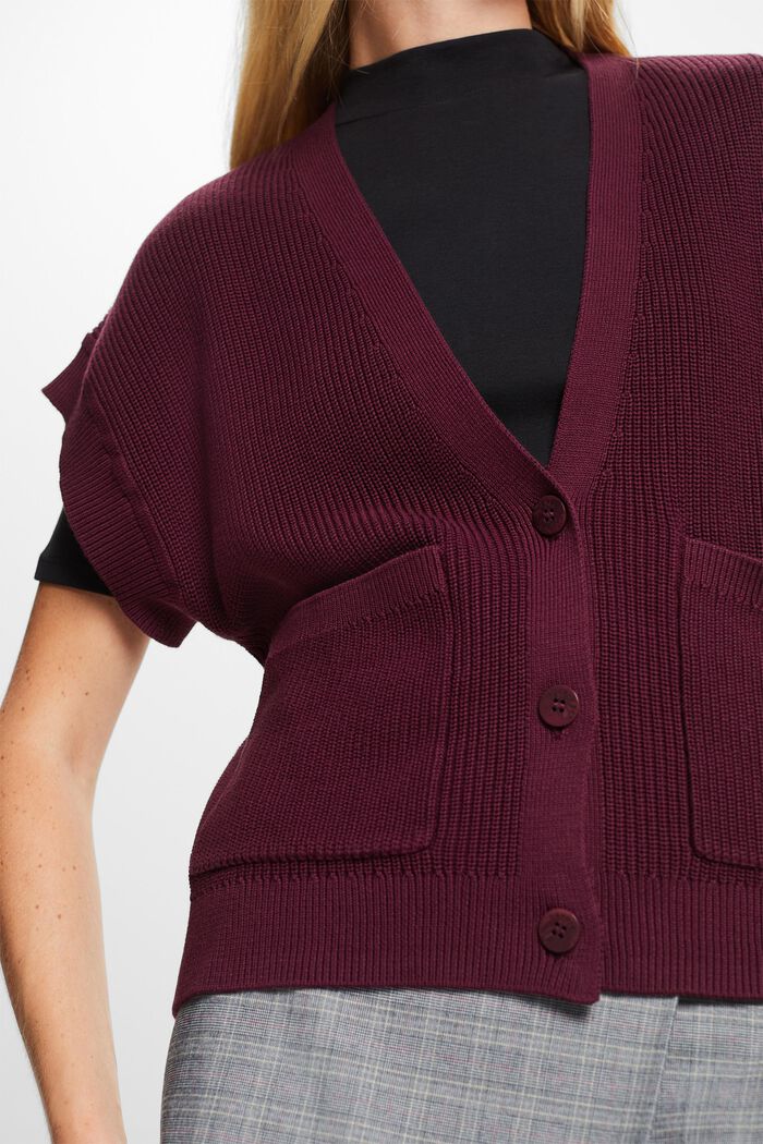 Ärmelloser Cardigan, 100 % Baumwolle