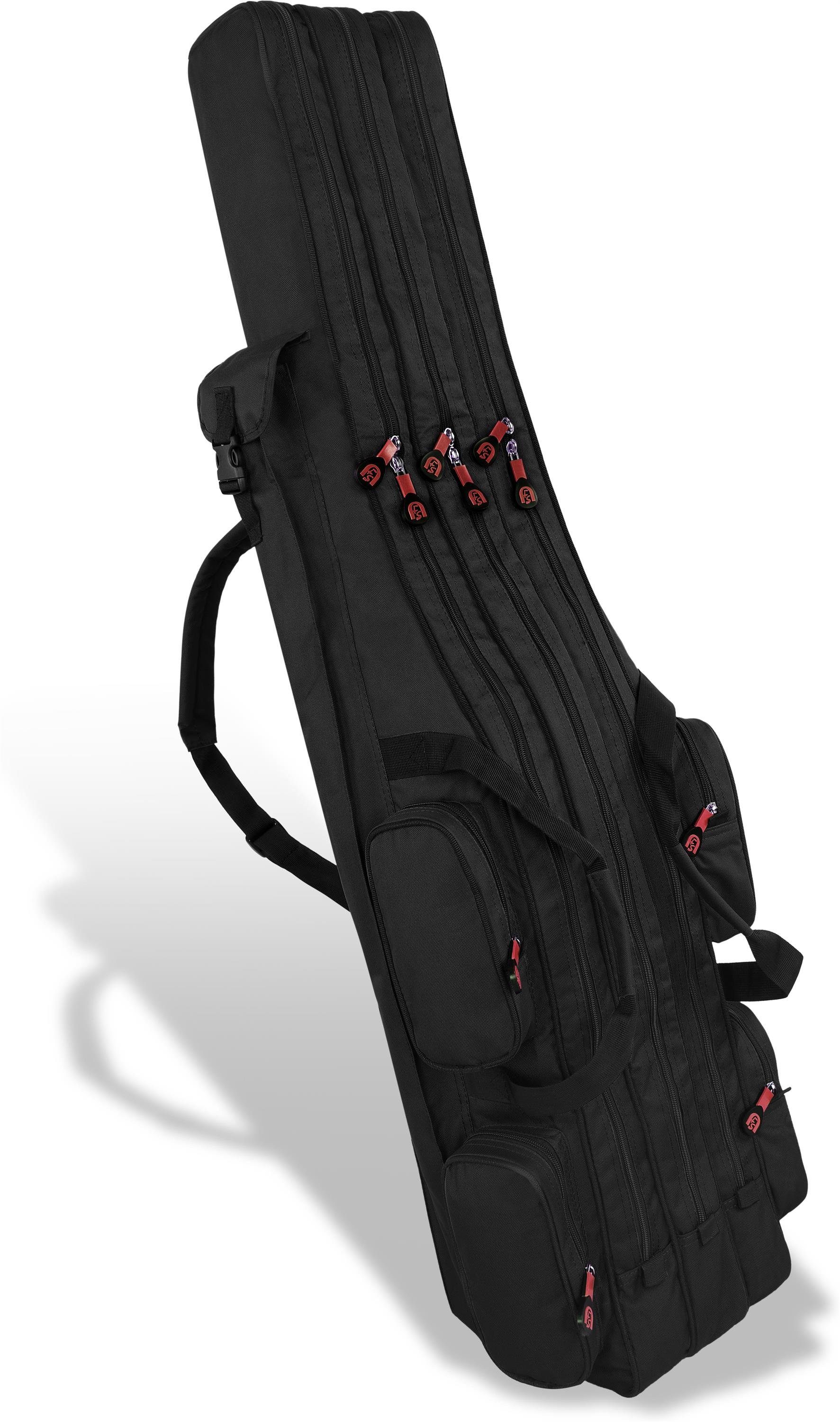 normani Angelrutentasche Rutentasche 1,25 m bis 2,10 m RodBox Triple, Rutenfutteral Anglertasche Rutenrucksack mit 3 Rutenfächern