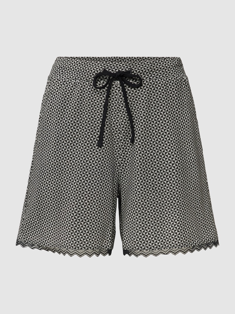 Pyjama-Hose mit Allover-Muster in schwarz