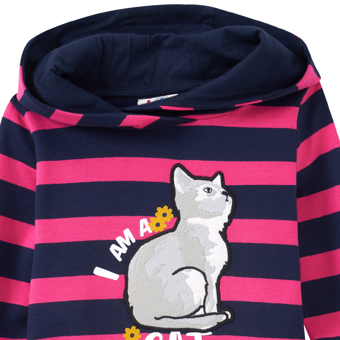 Mädchen Hoodie mit Katzen-Applikation