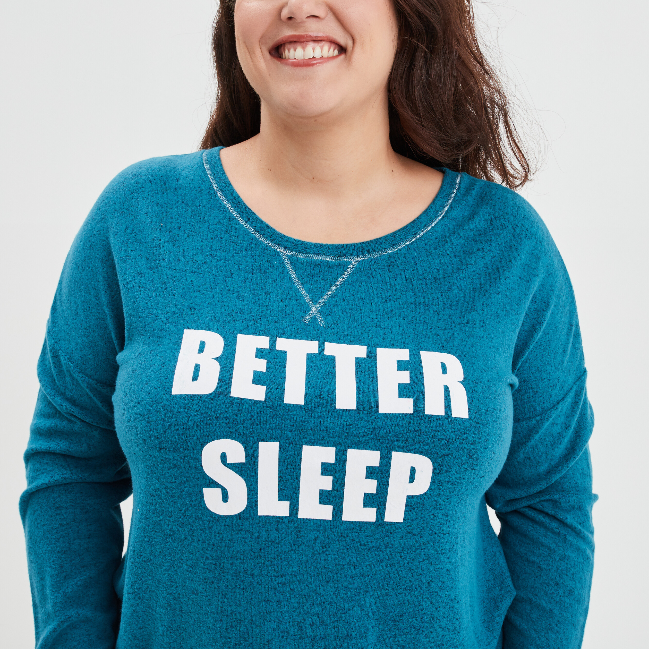 Ensemble pyjama pantalon 2 pièces bleu canard femme grande taille | La Halle