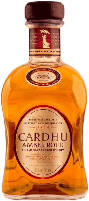 Whisky ecossais cardhu amber rock en coffret deux verres 40°