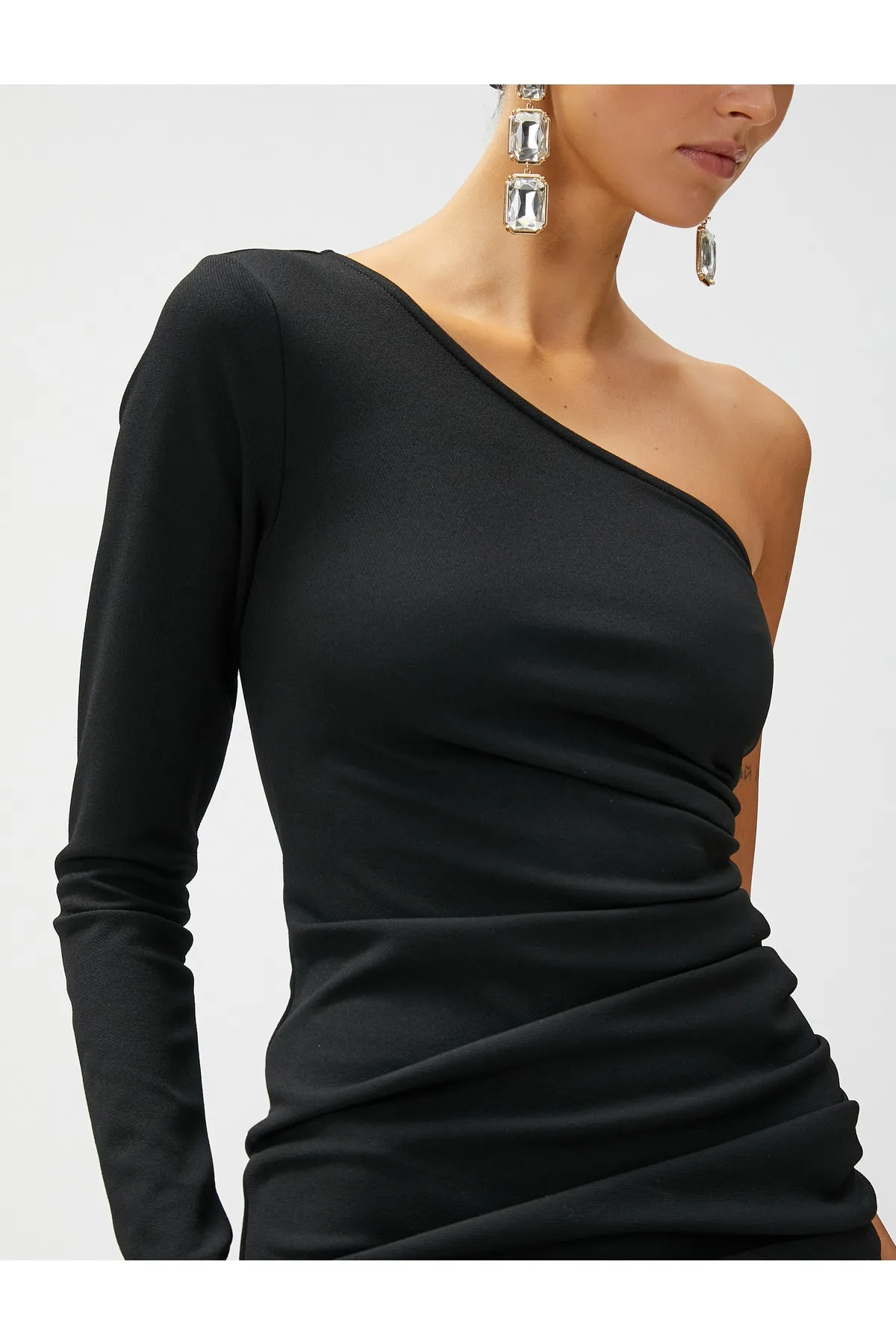 Koton  One-Shoulder-Minikleid mit drapiertem Detail