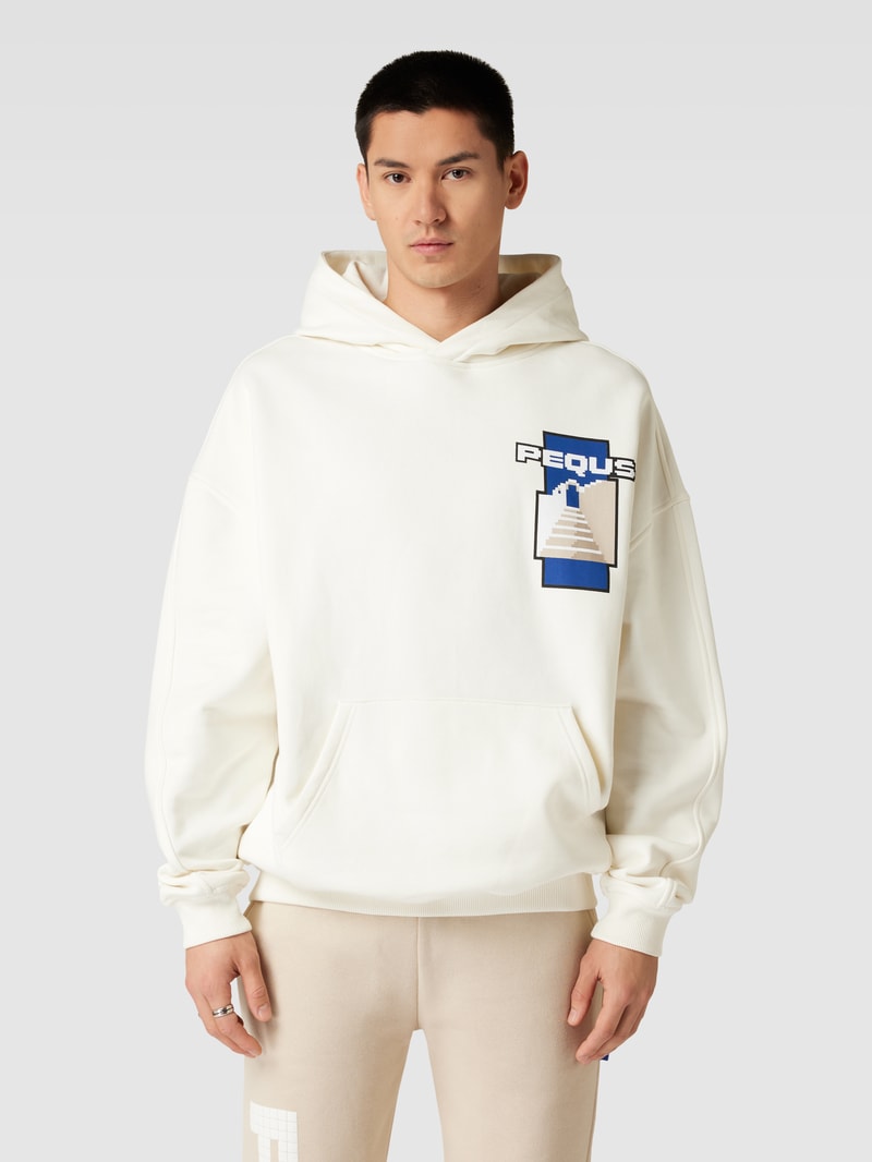 PEQUS X P&C - Oversized Hoodie mit Kapuze in weiß