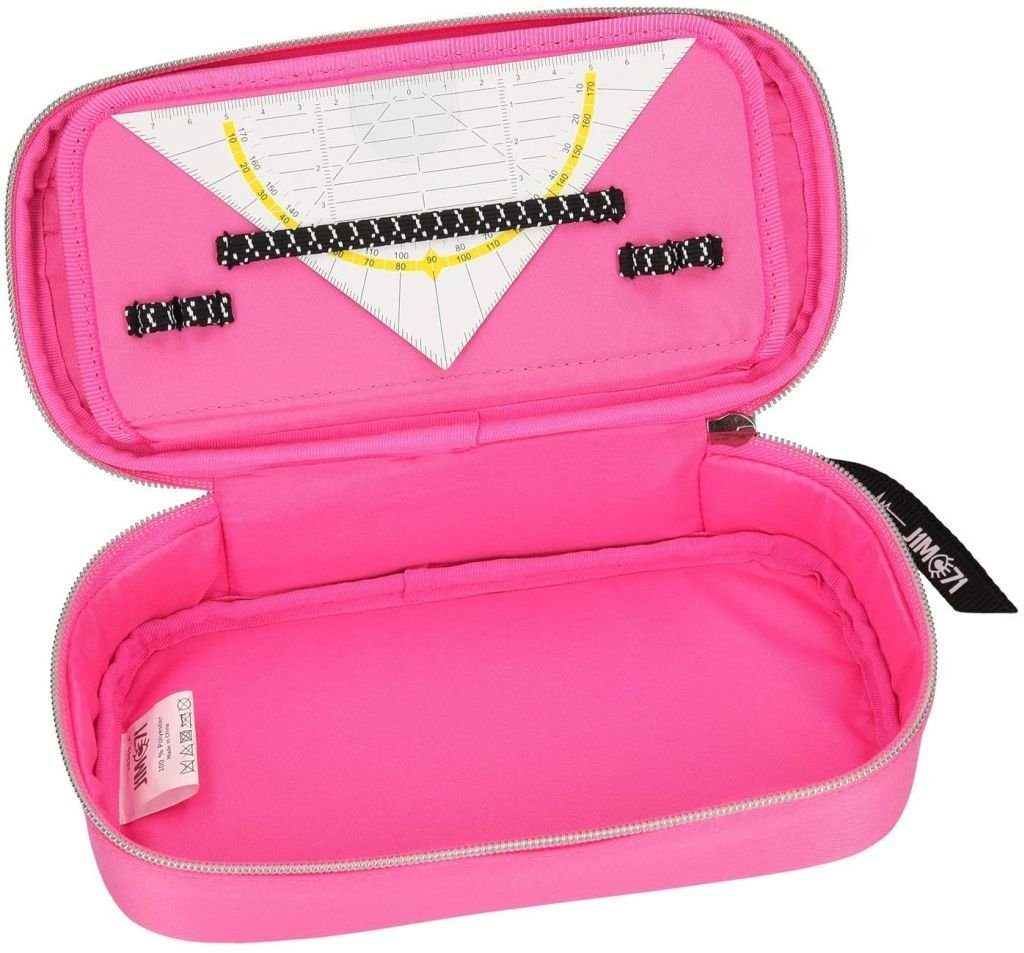 Depesche Federmäppchen Depesche 10309 - Schlampertasche mit Stiftschlaufen und Geodreieckfach, Lisa und Lena J1MO71, pink