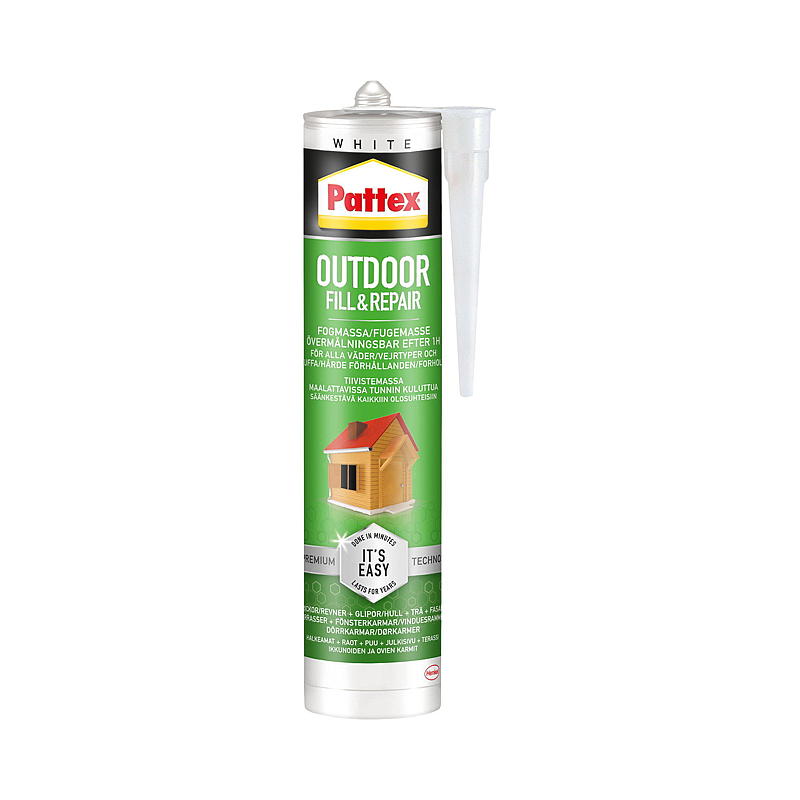Pattex Fugemasse 280 ml Utendørs, hvit, Pattex