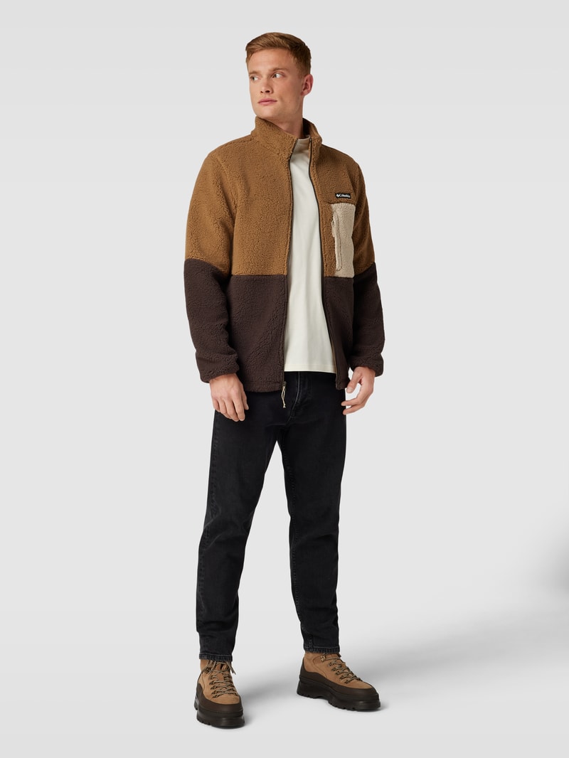 Sweatjacke mit Teddyfell Modell 'Mountain Side' in mittelbraun