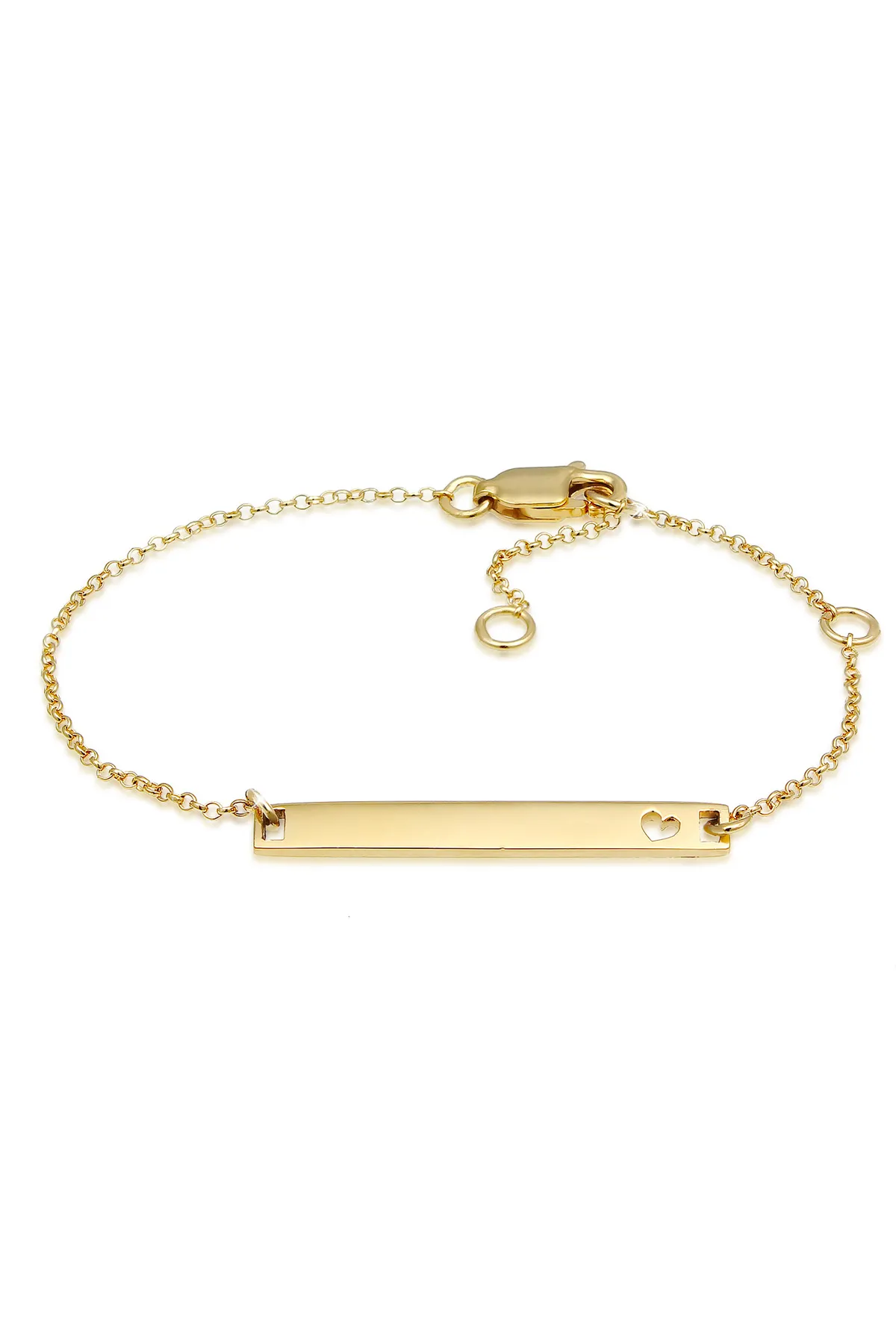 ELLI  Armband Kinder Herz Geburt Taufe Namensband 375 Gelbgold