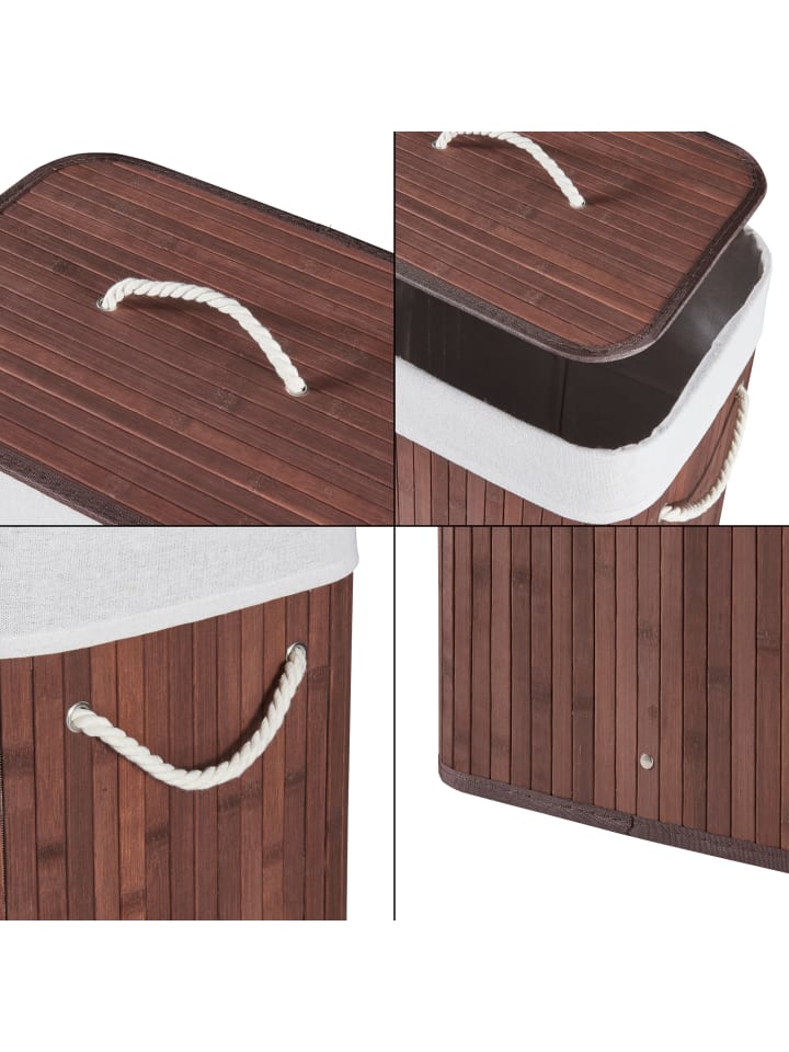 en.casa Wäschekorb Salla in Braun (H)60cm (B)40cm (T)30cm (V)72l günstig kaufen onesize
