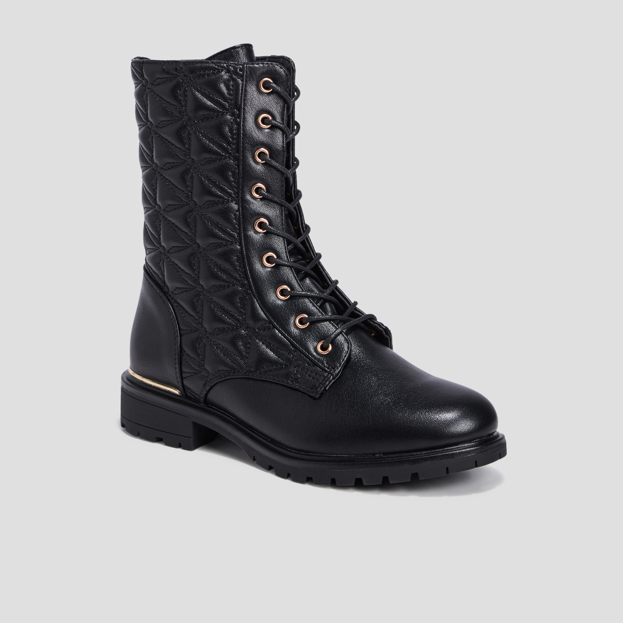 Bottines matelassées noir femme | La Halle