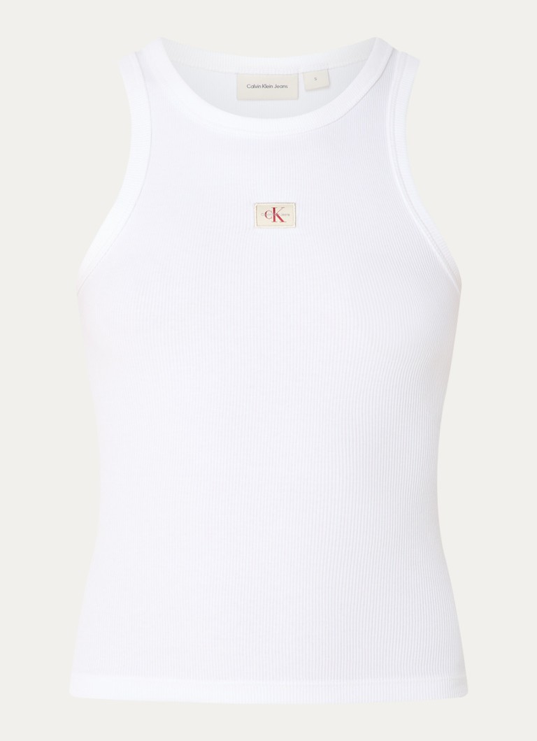 Calvin Klein Rib-knit tank top with logo embroidery
