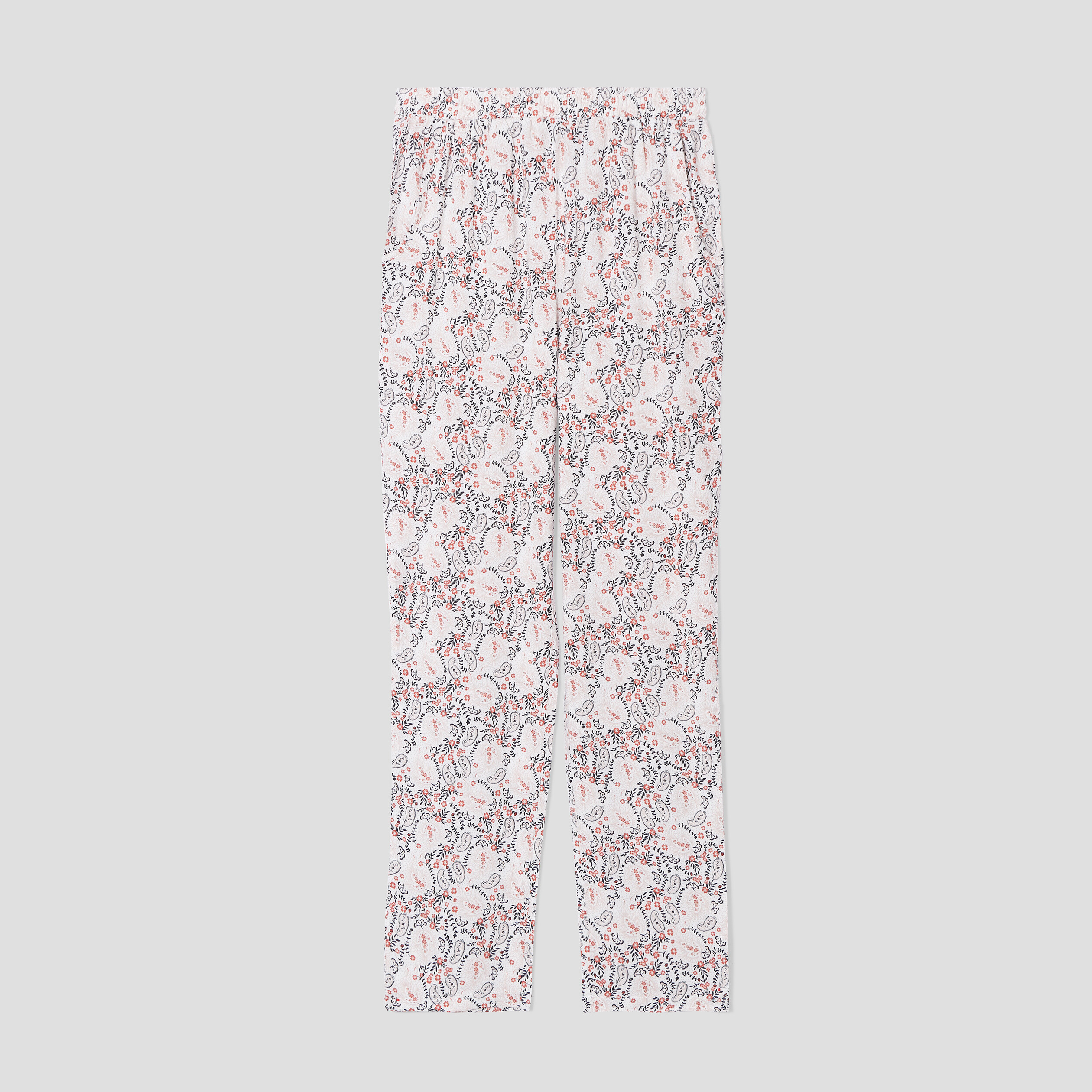 Pantalon de pyjama fluide taille haute beige femme | La Halle