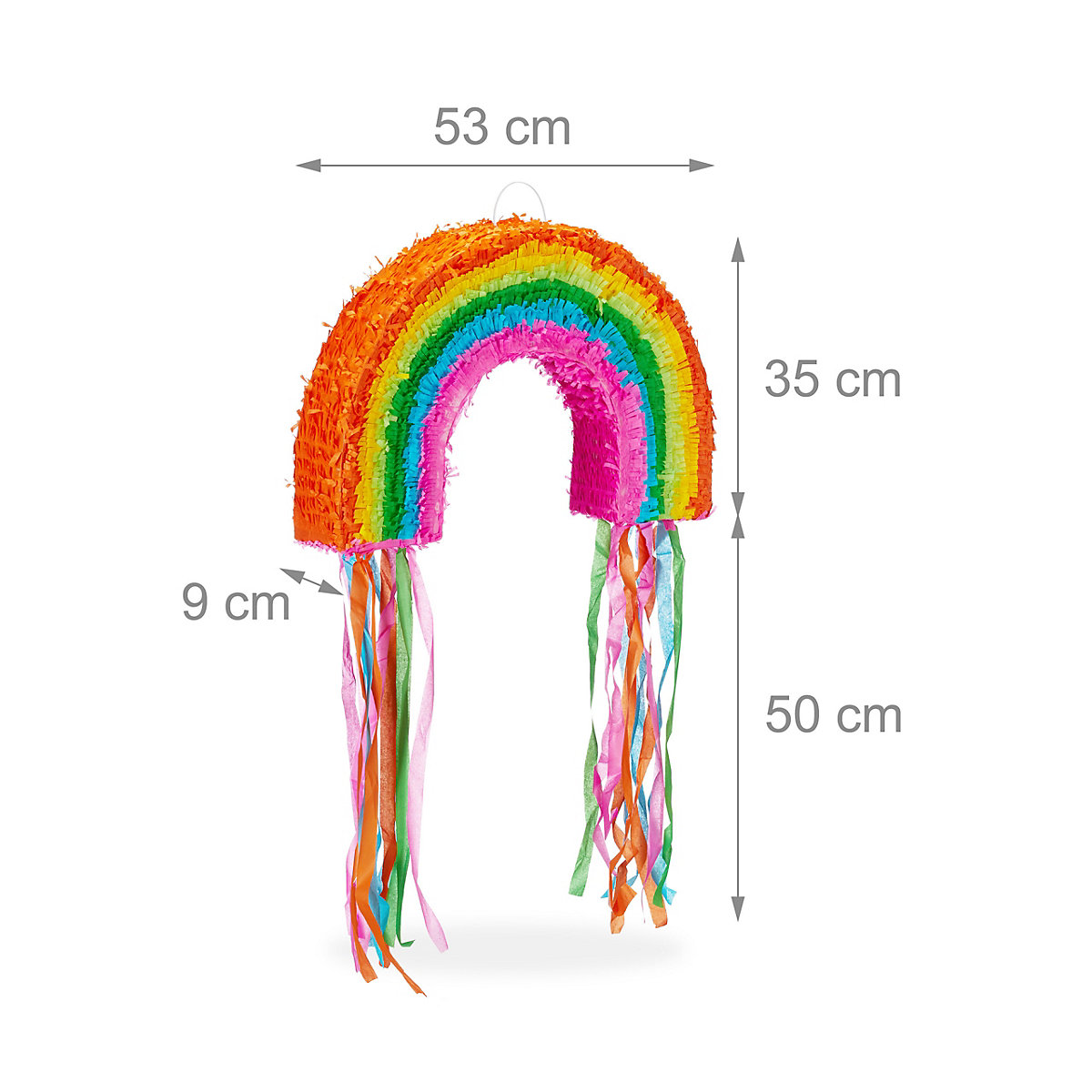 3-teiliges Pinata Set mit Regenbogen