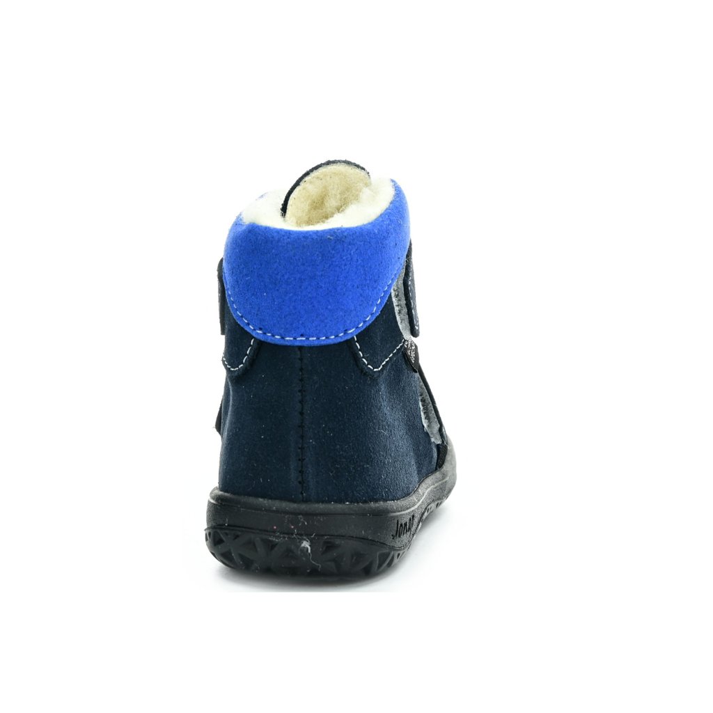Jonap Jerry Winter mit Wolle gefütterte blaue Winterbarfußschuhe
